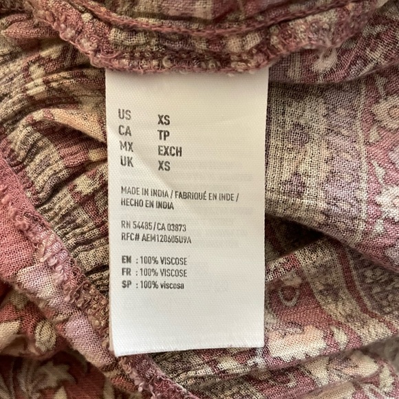 American Eagle Pink Boho V Neck Top✨ - Picture 5 of 6